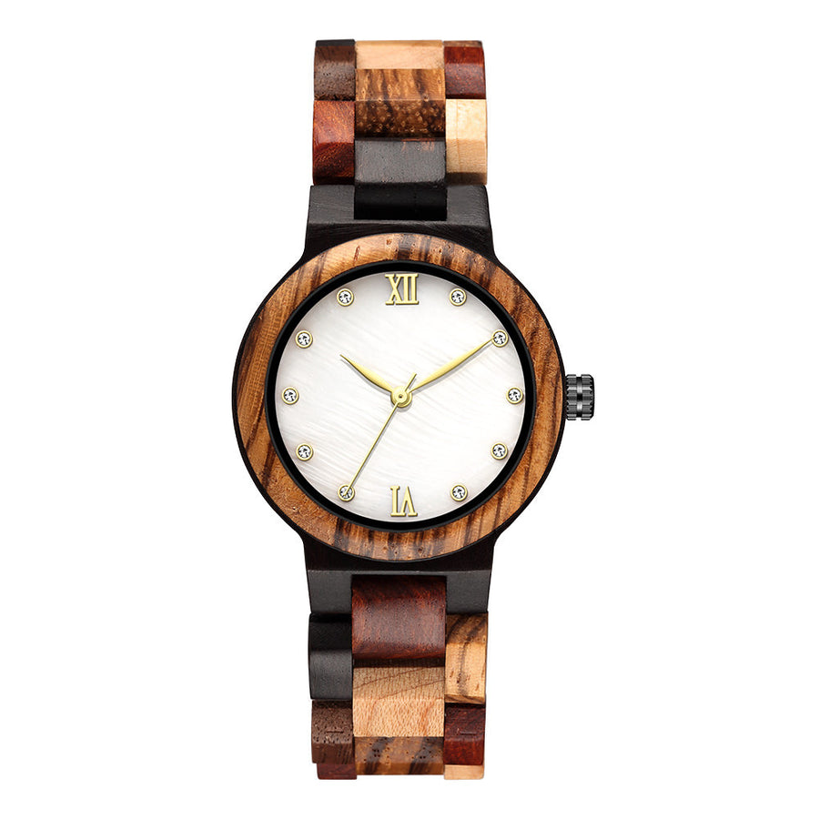 KUNHUANG 1103 Multi-Tone Wooden Watches for Women
