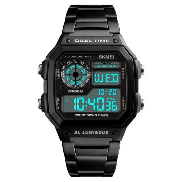 SKMEI 1335 Excelente reloj de doble hora para hombre con resistencia al agua hasta 50 m