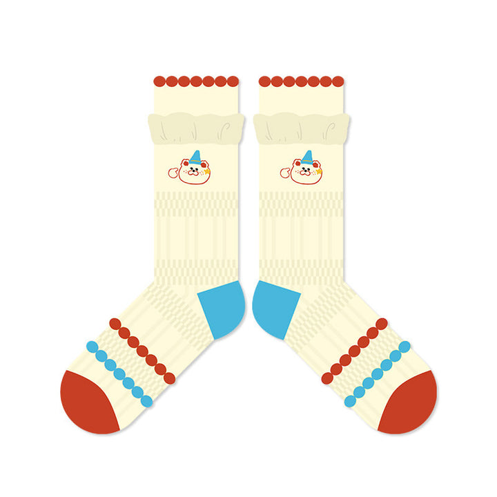 Beligogo cartoon bear patterned socks for women