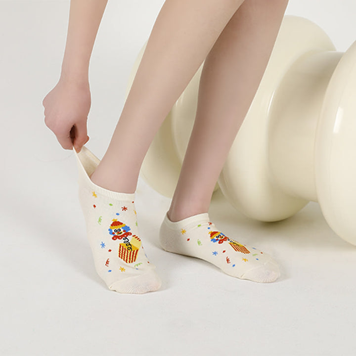 Beligogo Cartoon Clown Loafer  Socks