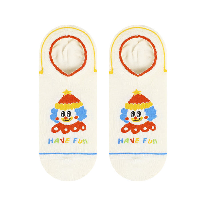 Beligogo Cartoon Clown Boat  Socks