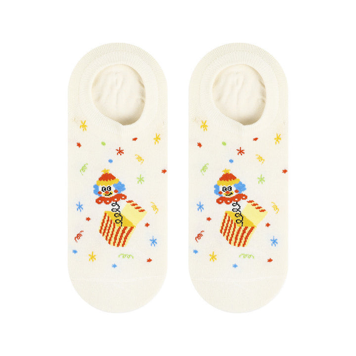Beligogo Cartoon Clown Low Cut  Socks