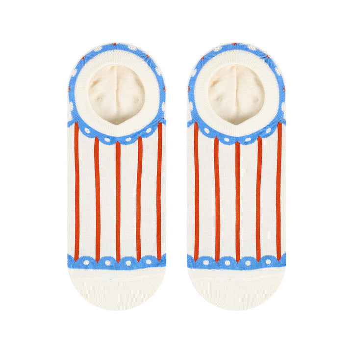 Beligogo red strip Low Cut  Socks