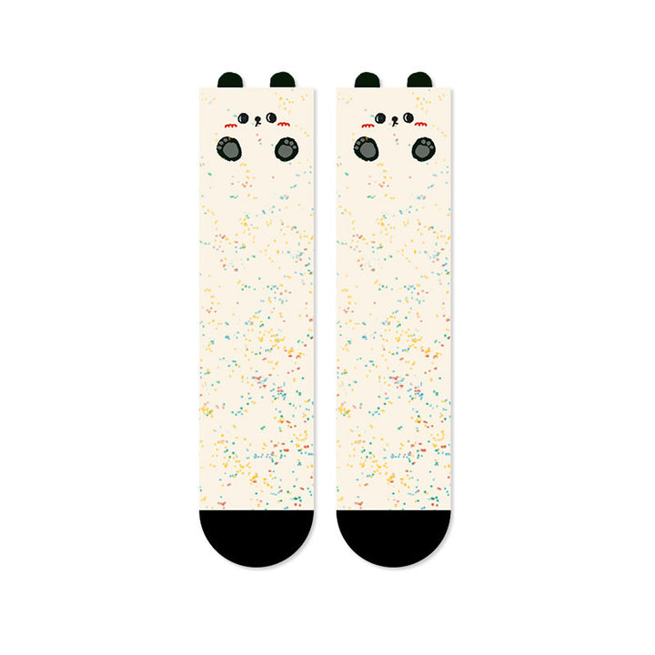 Beligogo Lightweight Cartoon Panda & Striped Crew Socks: Comfortable All Year