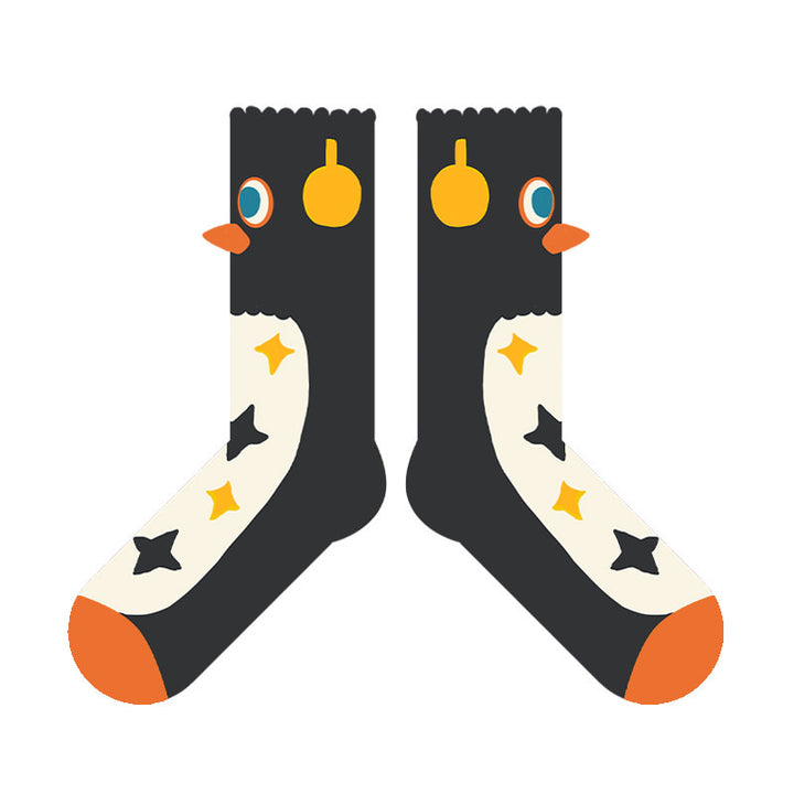 Beligogo Fashionable Penguin Crew Socks: Soft, Durable Socks with Moisture-Wicking for Men & Women