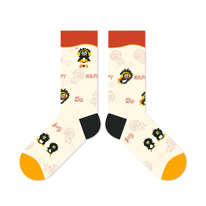 Beligogo Cute Penguin Crew Socks: Breathable, Odor-Resistant Socks with Secure Fit