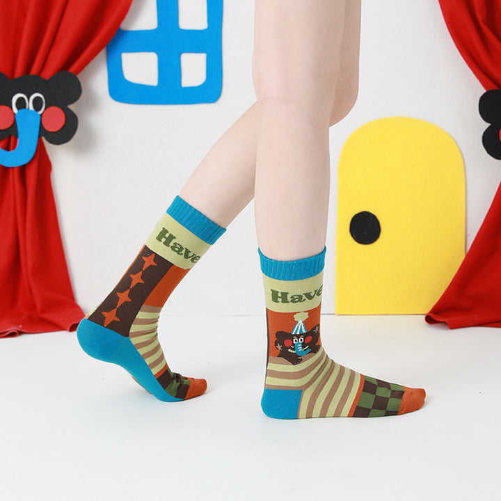 Beligogo 5-Variety Pack Elephant Crew Socks: Soft, Breathable & Non-Slip Socks for Men & Women