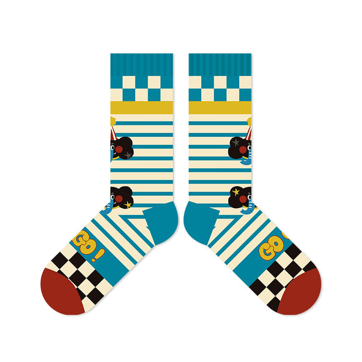 Beligogo 5-Style Whimsical Elephant Crew Socks: Soft, Breathable & Non-Slip for Fashionable Wear