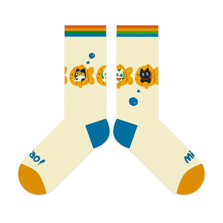 Beligogo Purrfect 5-Piece Cute Kitten Crew Socks: Soft, Breathable Non-Slip Socks for Trendy Feet