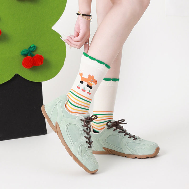 Beligogo 7-Assortment Chic Vulpes Crew Socks: Soft, Breathable, Moisture-Wicking Socks