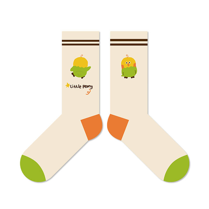 Beligogo 4-Piece Adorable Parrot Crew Socks: Cozy, Anti-Odor, Durable Mid-Calf Design