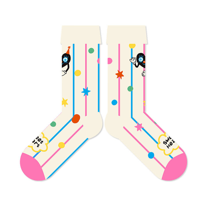 Beligogo Dazzling 4-Option Interstellar Cosmic Crew Socks: Soft, Moisture-Wicking, Versatile Style