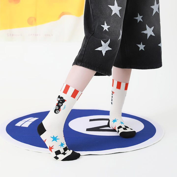 Beligogo Wonderful 5-Piece Enchanting Black Bean the Mouse Ankle Socks