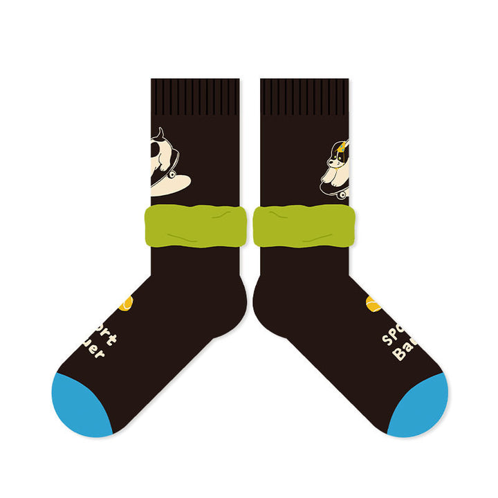 Beligogo Remarkable Barkly 5-Piece Comfy Pup Crew Socks