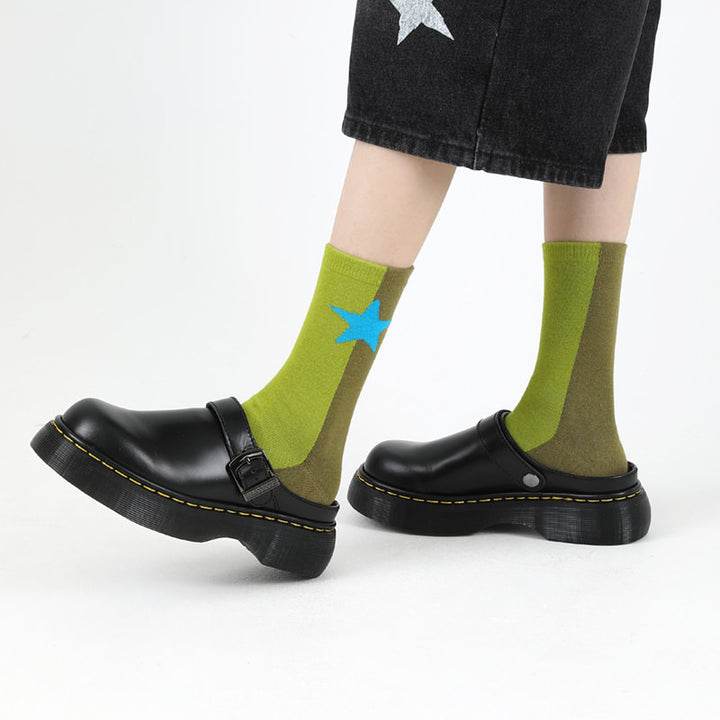 5 Stylish & Comfortable Geometric Print Mid-Rise Socks - Luxurious, Grip-Sure & Freshness-Guaranteed Essentials