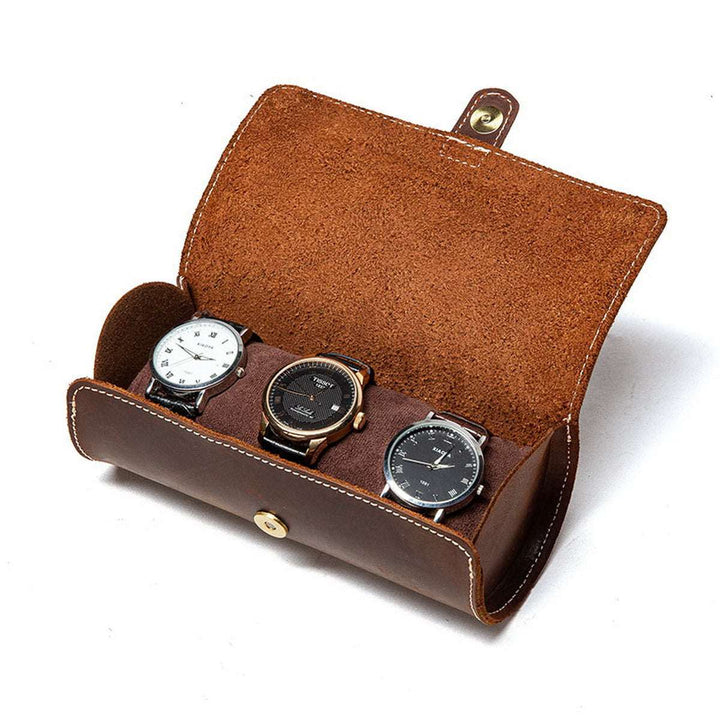 Luxury 3 Watch Case Leather