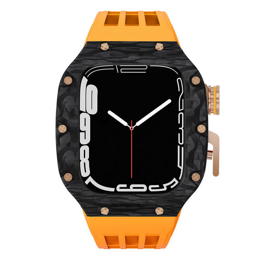 Luxury Carbon Fiber Apple Watch Case for Series 6/7/8/SE 44mm/45mm Suitable- Cloud Bezel