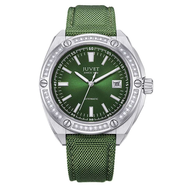 JUVET 7003 A2 Swiss Automatic Watch for Men, Excellence Series Dynamic Green Luminous Watch 5Bar Waterproof