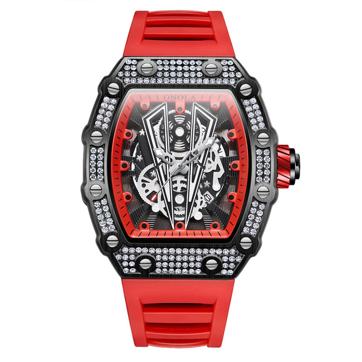 ONOLA Diamond Skeleton Watch Quartz for Men