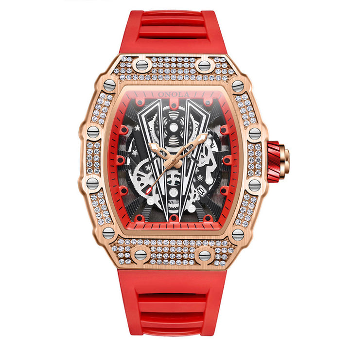 ONOLA Diamond Skeleton Watch Quartz for Men