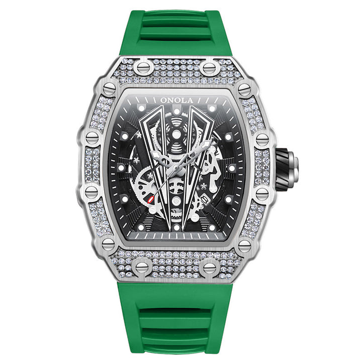 ONOLA Diamond Skeleton Watch Quartz for Men