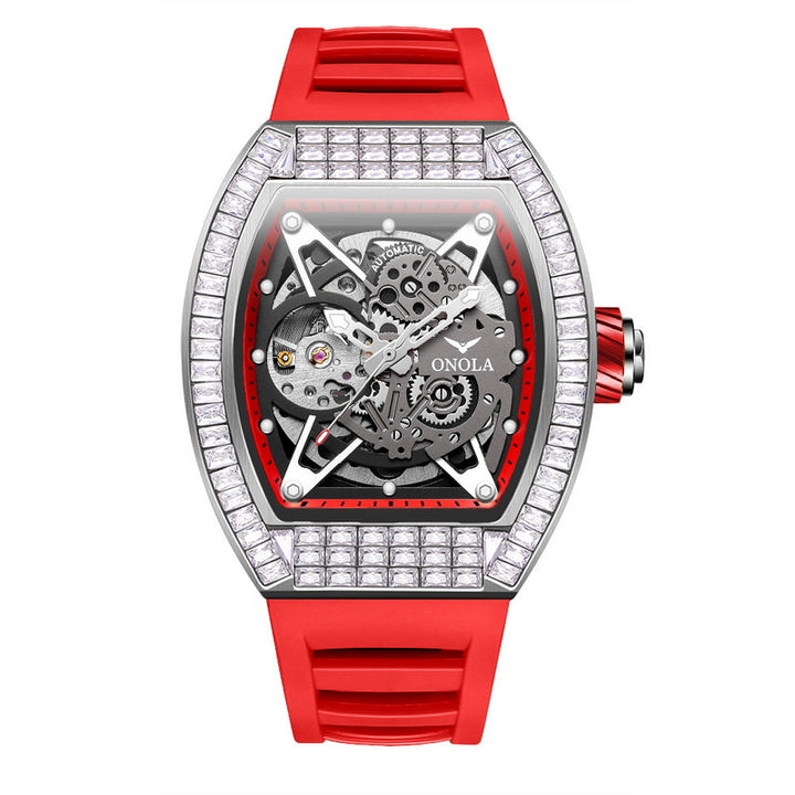 ONOLA Men's Tonneau Watch With Gears Showing ON3838F