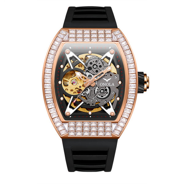 ONOLA Tonneau Watch With Gears Showing ON3838F