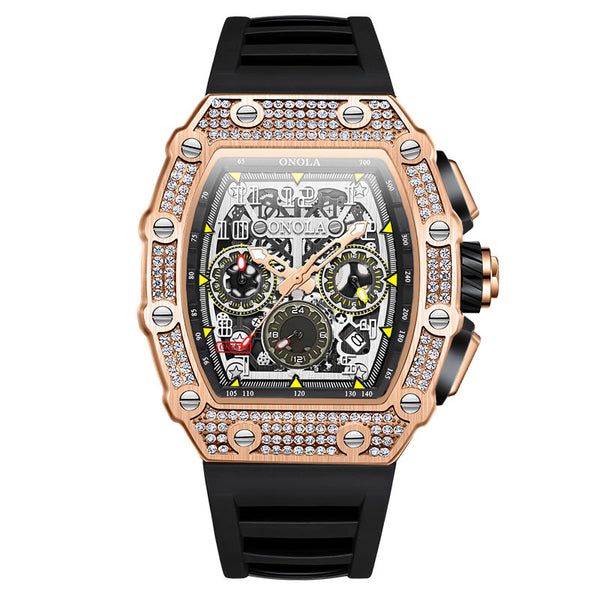 ONOLA Men's Bling Watch with Exposed Gears