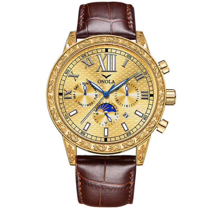ONOLA 6814 Gold Moonphase Watch