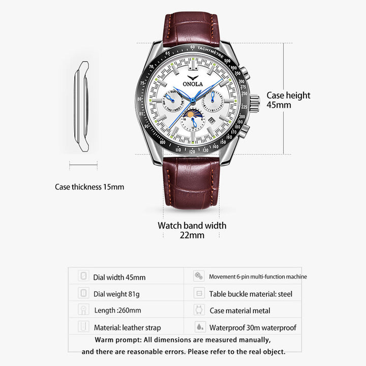 ONOLA Luxury Chronograph Automatic Watch Under 200 Dollars