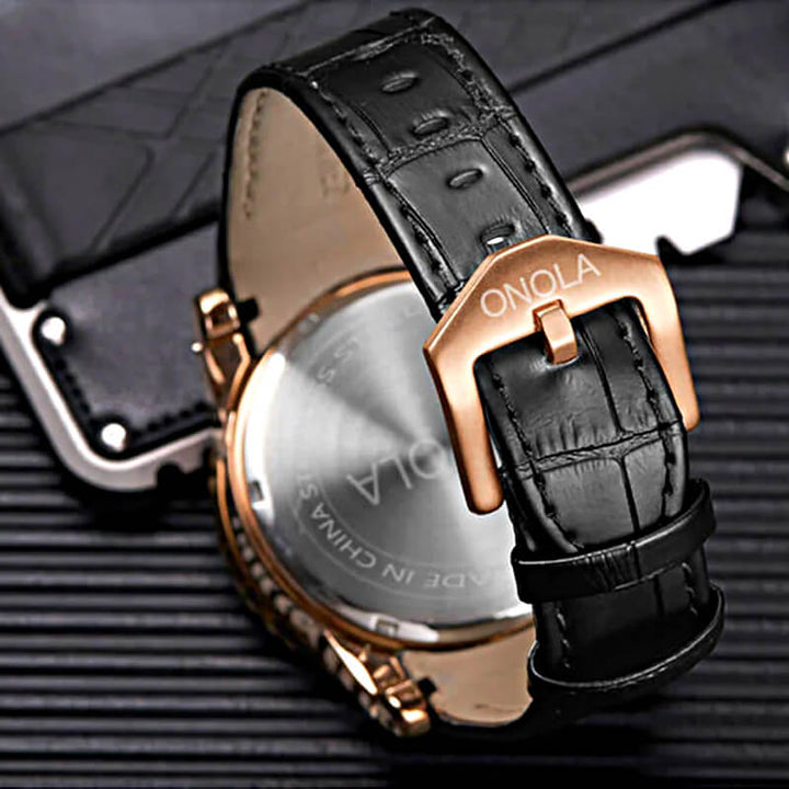 ONOLA 3809 Luxury Vintage Leather Watch for Men