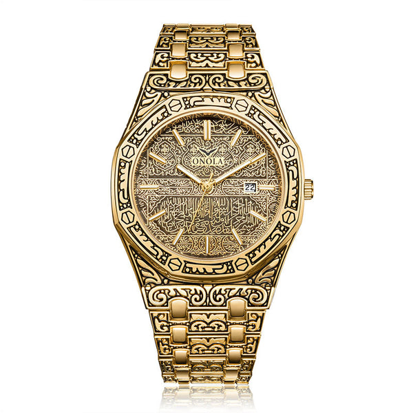 ONOLA Gold Octagon Watch Mens