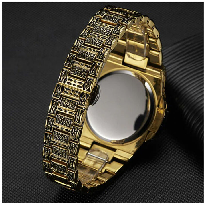 ONOLA Engraving Watch for Men w/ Carved Band