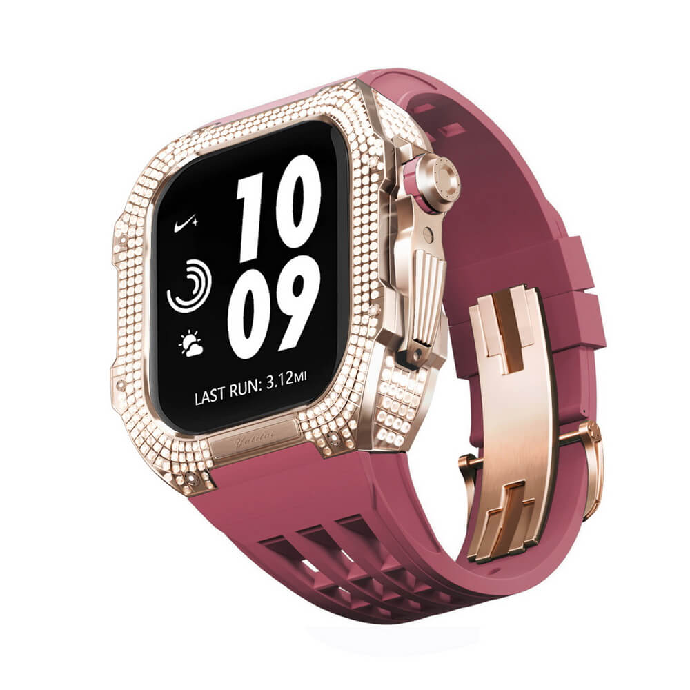 Luxury Diamond Apple Watch Case Titanium 44mm 45mm iWatch Suitable