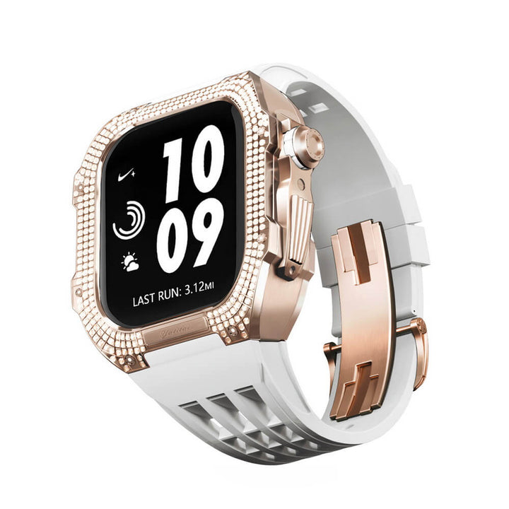 Luxury Titanium Apple Watch Diamond Bezel Case 45mm