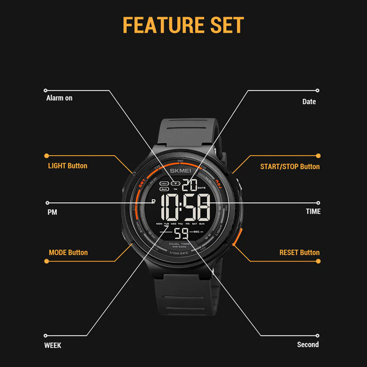 SKMEI 1841 Men‘s LED Sports Watch with Stopwatch