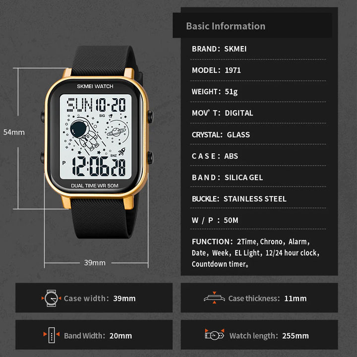 SKMEI 1971 Digital Square Watch for Men