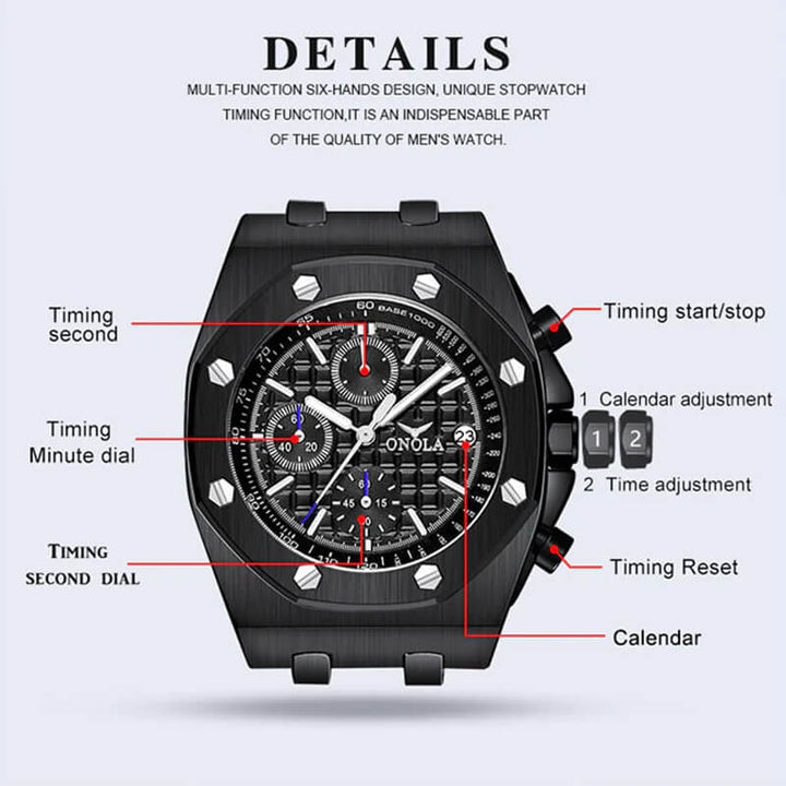 ONOLA 6805 Multifunctional Quartz Watch