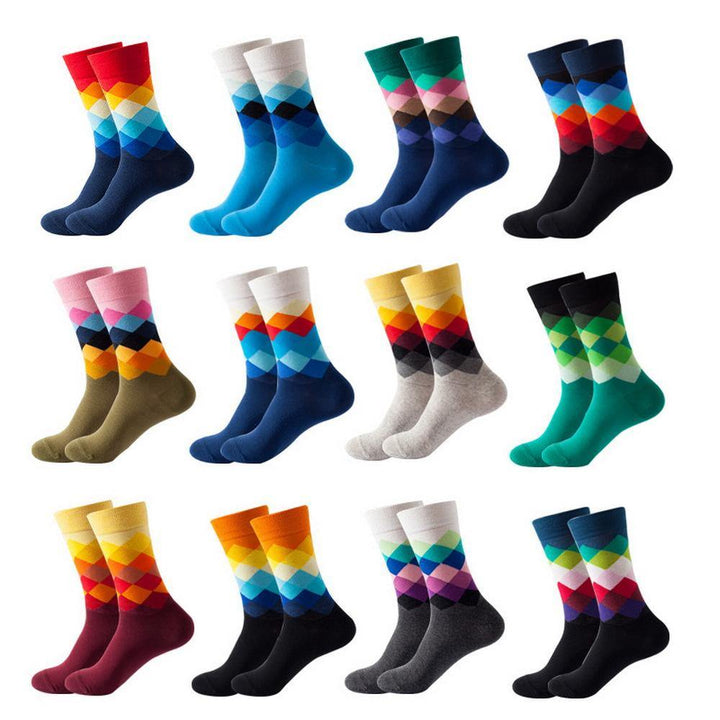 Mox JT Geometric Elements Cotton Cute Socks for Autumn and Winter - FantaStreet