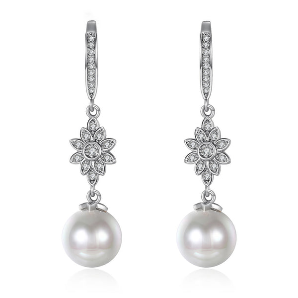 SKMEI LKN013 Pearl Drop Flower Earrings for Ladies
