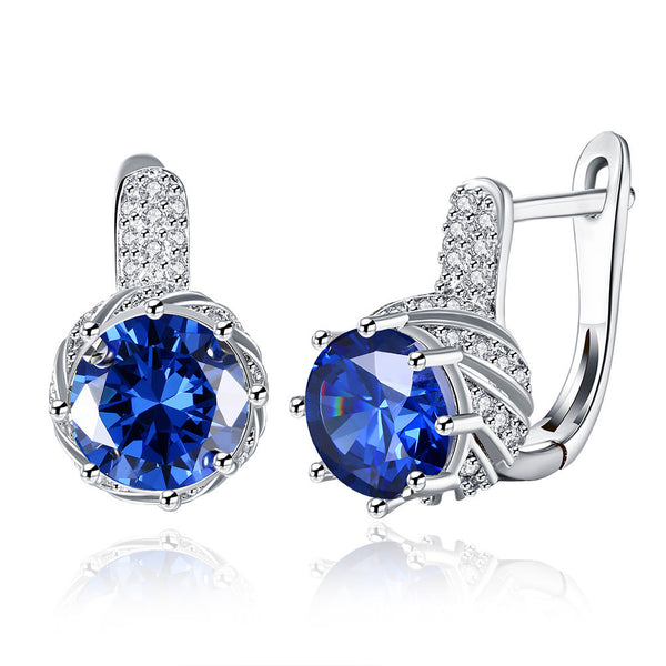 SKMEI LKN047 Pendientes de aros con diamantes de zinconia para mujer