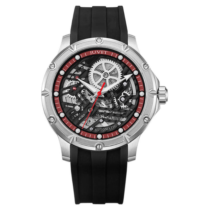 JUVET 7011 Luxury Skeleton Automatic Watch for Men 5Bar Waterproof - Classic Black A2