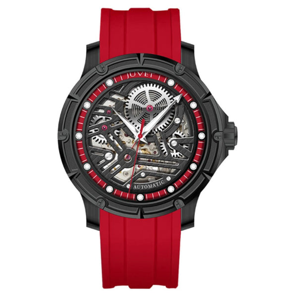 JUVET 7011 8mm Ultra Thin Automatic Watch for Men 5Bar Waterproof - Blaze Red A3