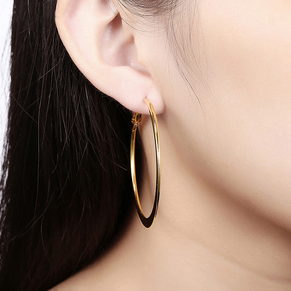 SKMEI LKN009 Simple Gold Plated Earrings for Ladies
