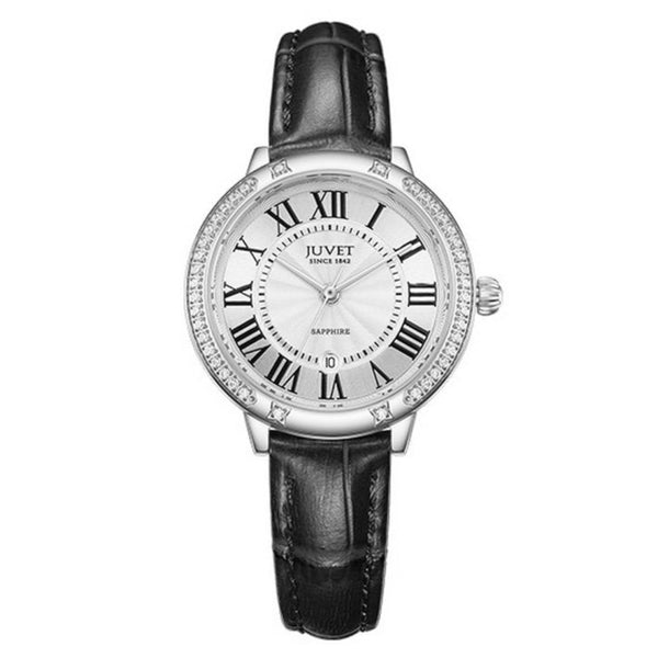 JUVET 7005 Super Thin Minimalist Watch for Women 3Bar Waterproof - Elegant Black A1