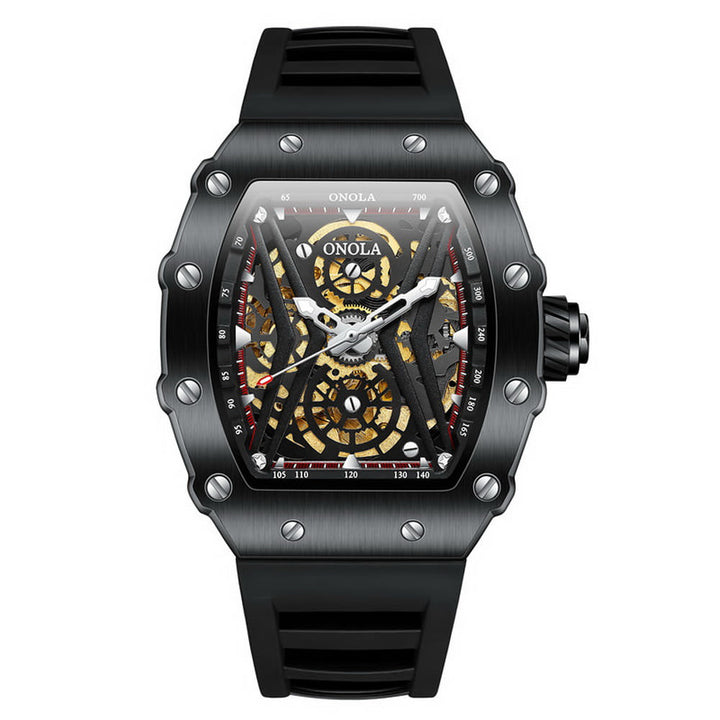 ONOLA 3828 Exposed Gear Mechanical Skeleton Watch for Men