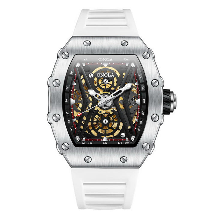 ONOLA 3828 Exposed Gear Mechanical Skeleton Watch for Men