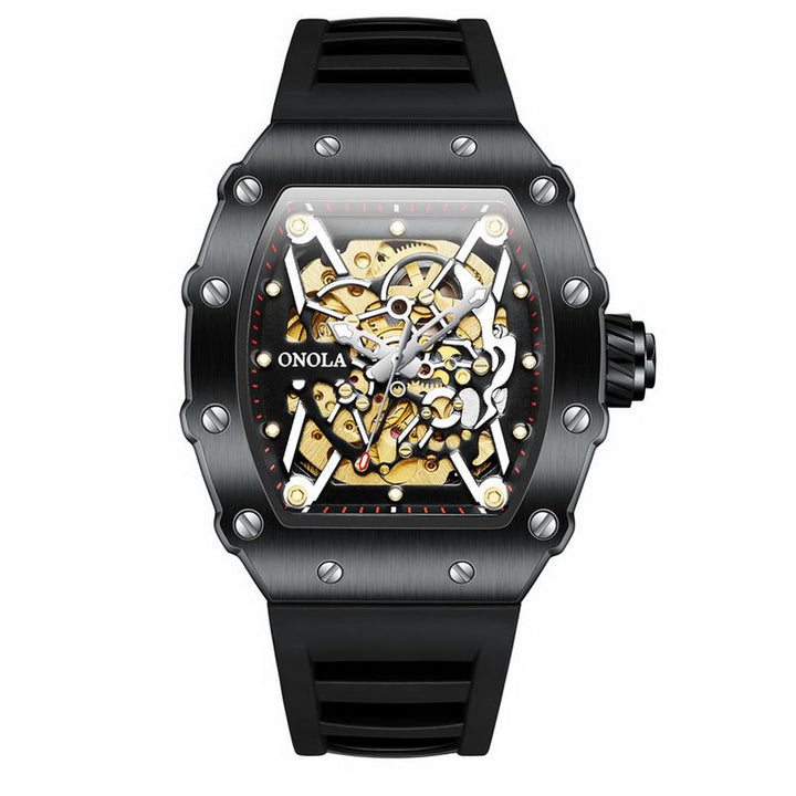 ONOLA 3828 Exposed Gear Mechanical Skeleton Watch for Men