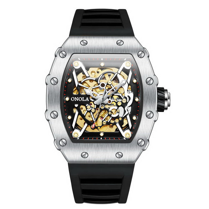 ONOLA 3828 Exposed Gear Mechanical Skeleton Watch for Men