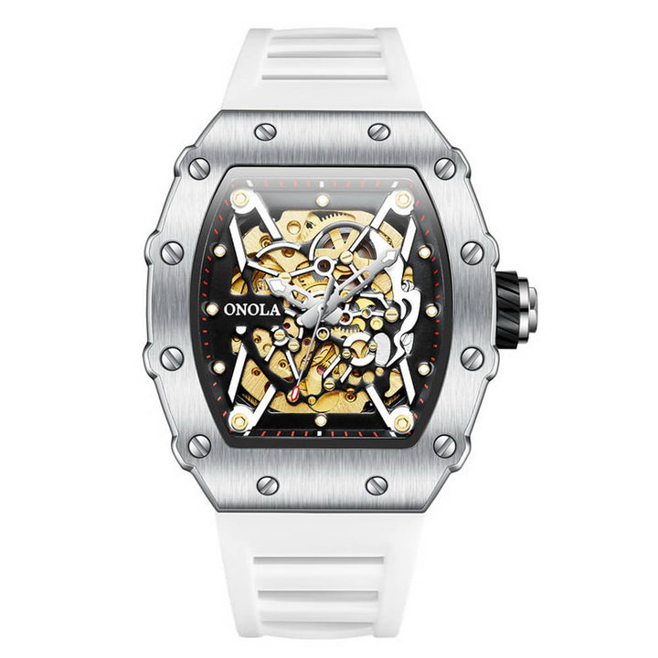 ONOLA 3828 Exposed Gear Mechanical Skeleton Watch for Men